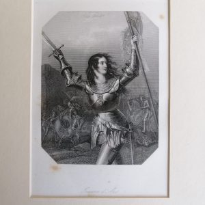 Estampe Vintage : Jeanne D’Arc Sur Le Champs De Bataille