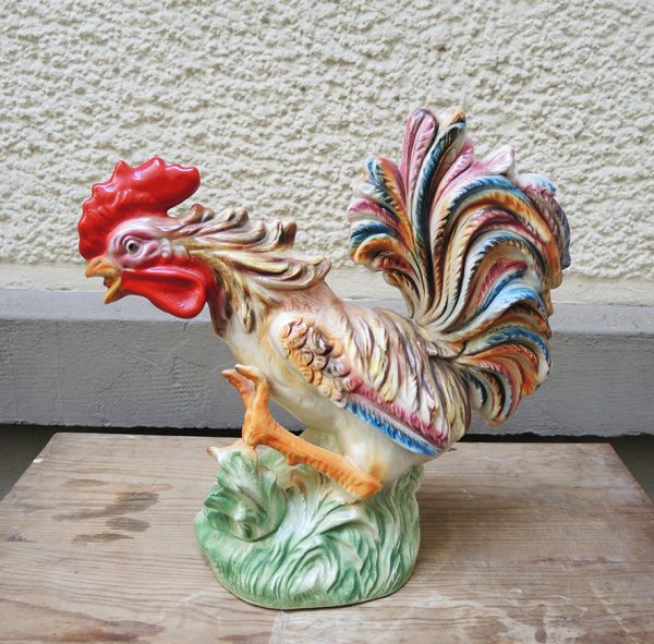 Rooster Coq Vintage En Céramique Fabriqué En Italie