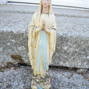 Statue Vintage En Céramique : La Vierge Miraculeuse Madonne