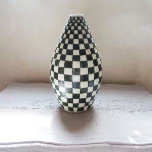 Vase Vintage En Grès Emaillé Signé KRIPAL INDIA