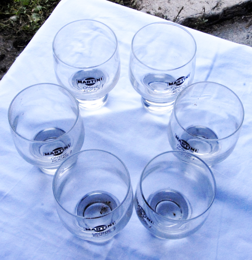 6 Anciens Verres à Martini On The Rocks - Vintage French Finds