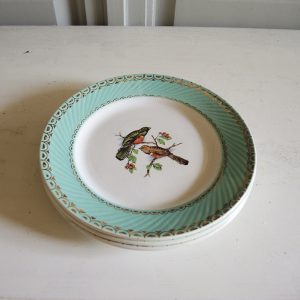 Assiette Plate Vintage en Céramique BADONVILLER – Motif Oiseaux