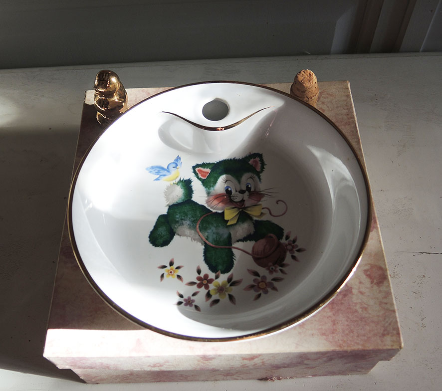Assiette chauffante pour bébé en porcelaine ~1940 - ANTIQU'ART