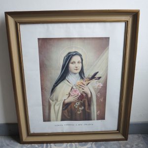 Lithographie Vintage Encadrée : Sancta Theresia a Jesu Infante