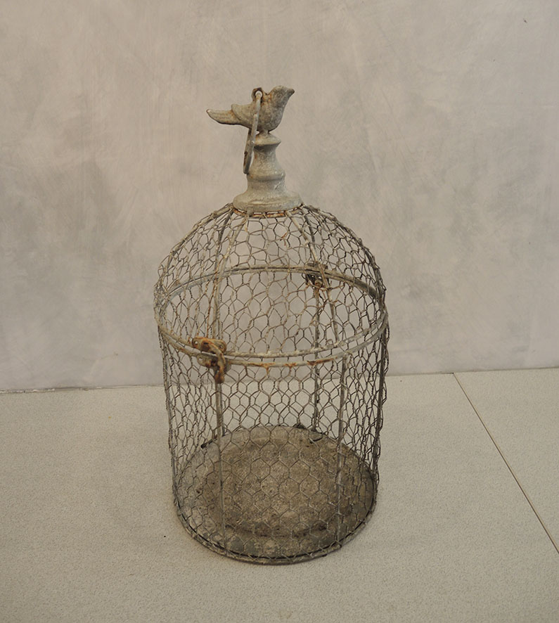 Ancienne Cage à Oiseaux Décorative sur Pied - Vintage French Finds