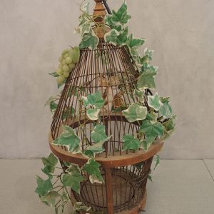 Cage à Oiseau Décoratif en Rotin Végétalisée