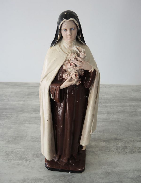 Statuette Vintage de Sainte Thérèse de Lisieux en Plâtre H 41 cm