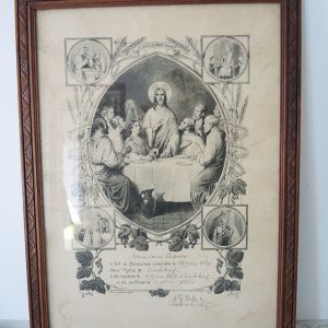 Certificat de Communion Solennelle Vintage Encadré