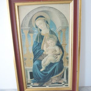 Reproduction Encadrée Vintage de “La Madone au Pilastre d’Or” de Botticelli