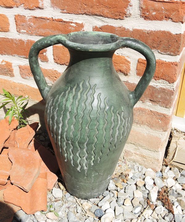 Vase à Anses en Céramique Verte