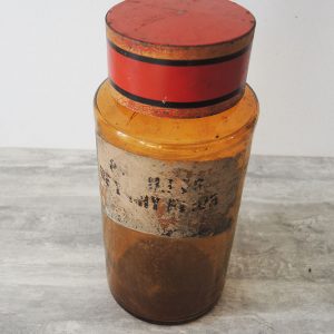 Pot à Pharmacie en Verre Vintage Marron