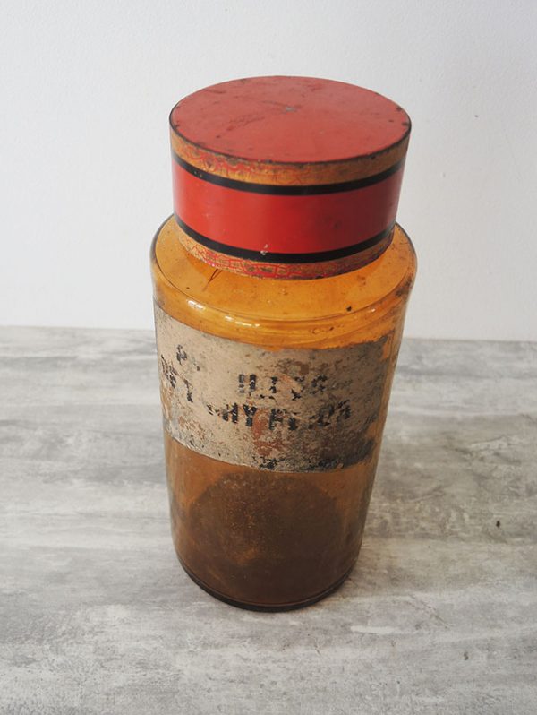 Pot à Pharmacie en Verre Vintage Marron