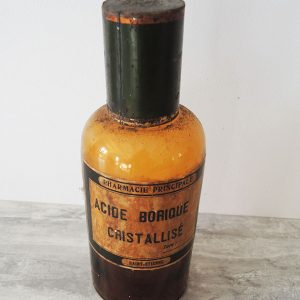 Flacon Apothicaire Acide Borique Cristallisé Vintage