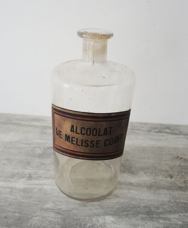 Flacon Apothicaire Alcoolat Melisse Comp Vintage