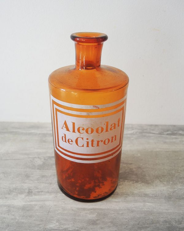 Pot à Pharmacie Alcoolat de Citron Vintage