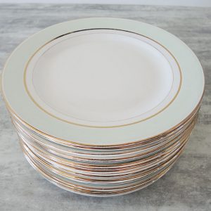 17 Assiettes Plates Vintage en Porcelaine Opaque