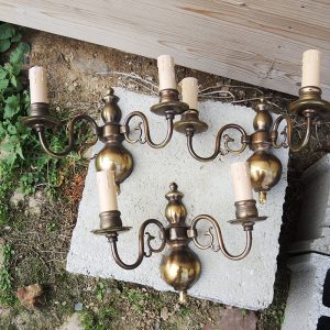 4 Appliques 2-Lampes Vintage Style Hollandais