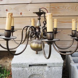 Lustre 8-Lampes Style Hollandais Vintage