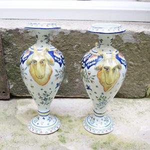 2 Vases Vintage Style Vieux Rouen