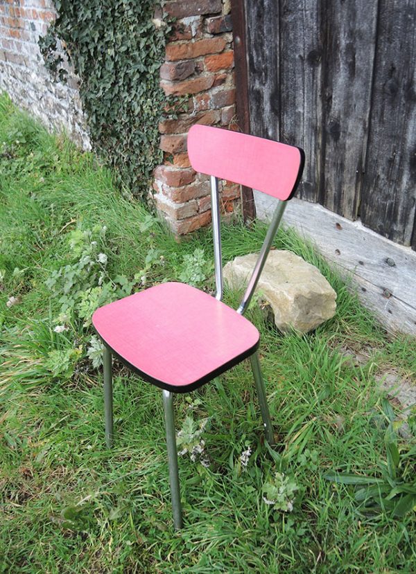 Chaise Vintage en Formica Rouge