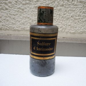 Flacon Apothicaire Sulfure d'Antimoine Vintage