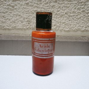 Flacon Apothicaire Acide Salicylique Vintage