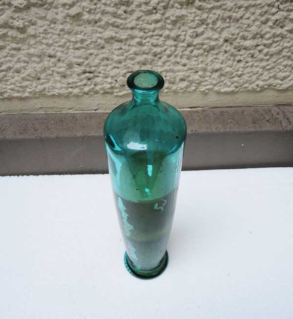 Vase Vintage en Verre Bleu