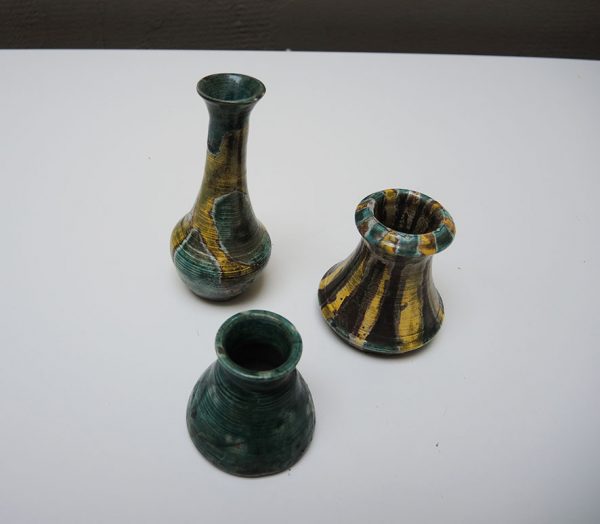 3 Vases Soliflor en Céramique Vintge