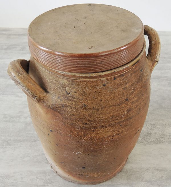 vintage Grand Pot en Grès "de Bonny"s avec Couvercle