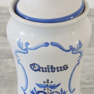 vintage Pot Apothicaire QUIBUS en Faiënce de Moustiers Décor Main