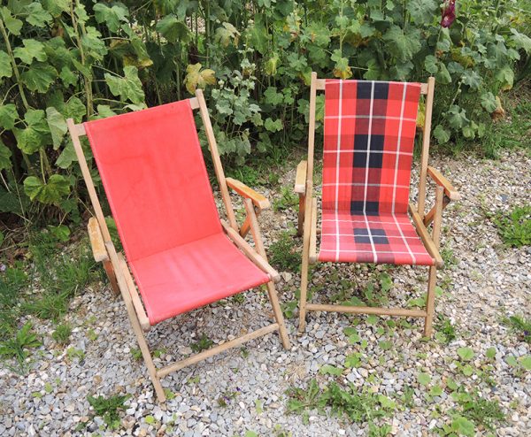 Paire de chaises de Camping Pliables Vintage