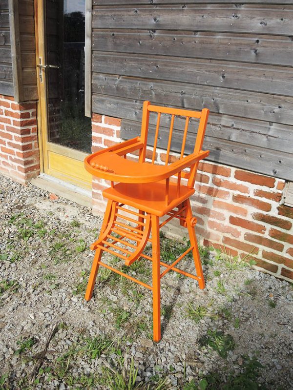 Ancienne Chaise Haute Pour Bébé Orange