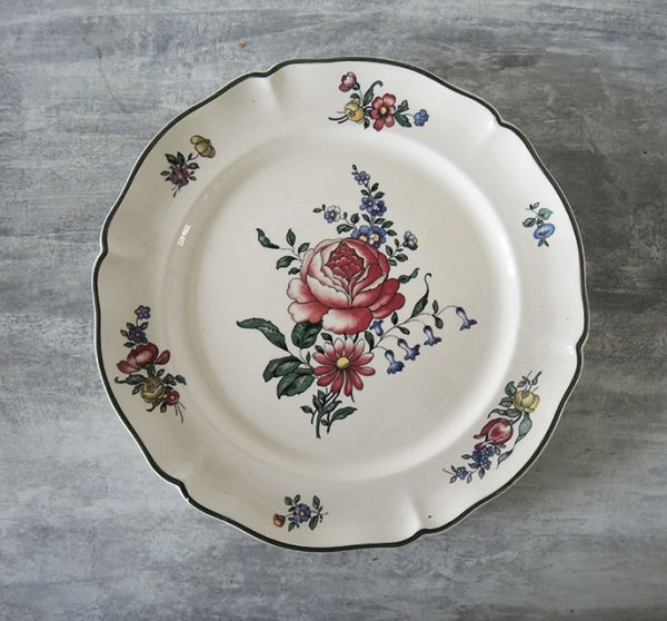 Anciennes Assiette Plates Faïence Villeroy Boch - 1562 – Rose