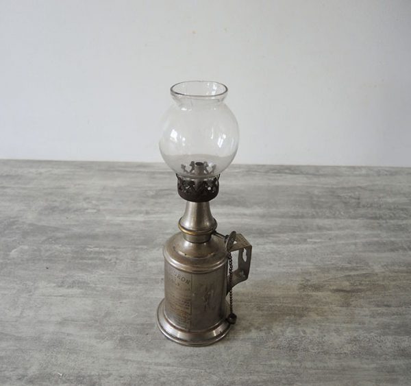 Lampe Pigeon Argenté en Métal & Verre