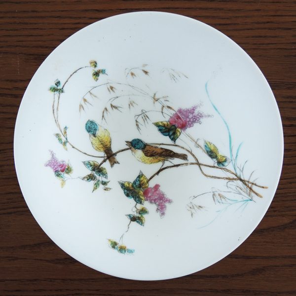 Ancien Compotier en Faïence - Décor Oiseaux