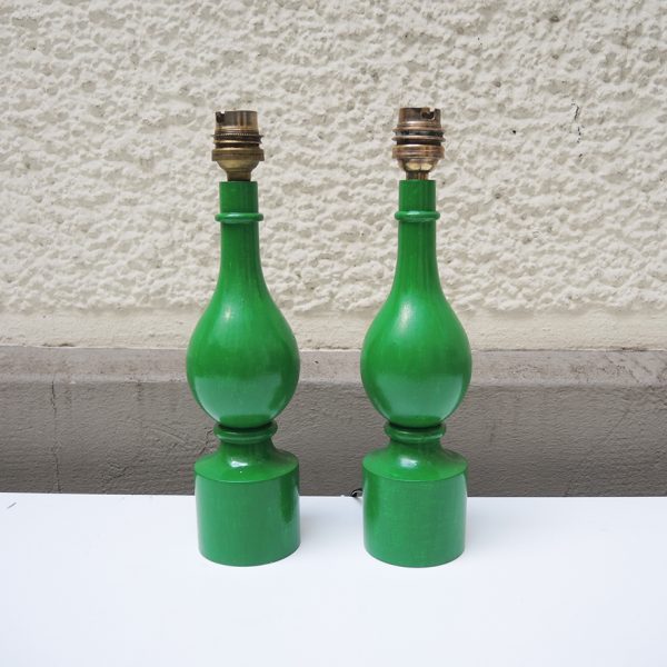 Anciens Pieds de Lampe en Bois Philippe