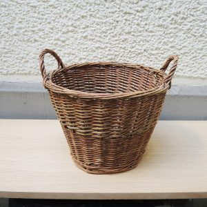 Ancien Panier Porte Plante en Osier