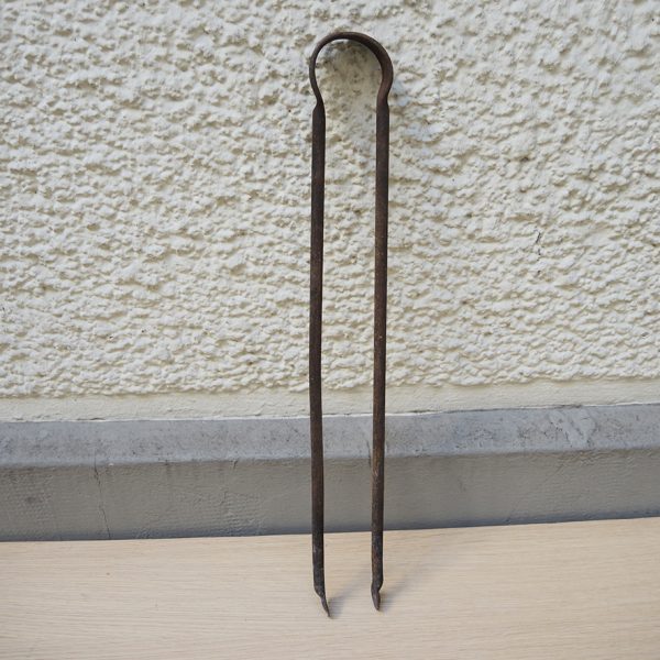 Ancienne Pince de Cheminée en Fer L 49 cm