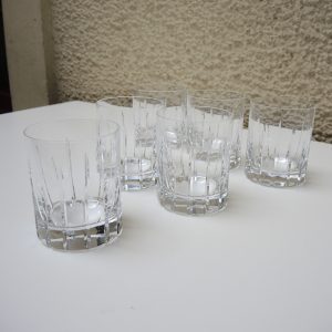 Anciens Verres à Whisky en Cristal Taillé