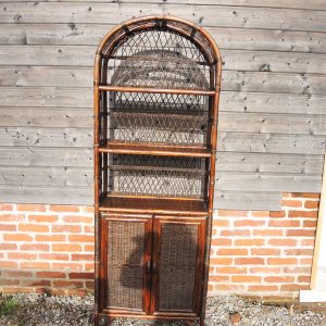 Ancienne Bibliothèque - Etagère en Rotin & Cannage