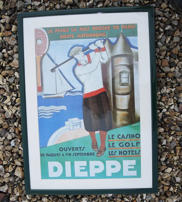Ancienne Affiche Encadrée Dieppe
