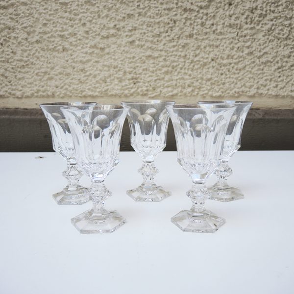 5 Verres à Pied en Cristal Metternich