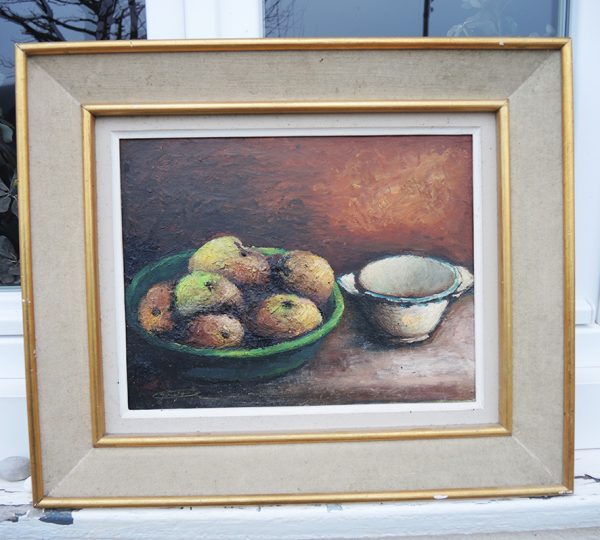 Ancien Tableau Huile sur Bois Signé - Nature Morte