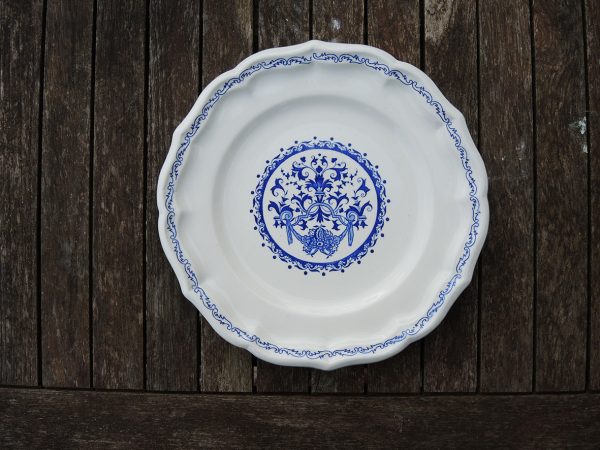 12 Anciennes Assiettes Plates en Faïence de Gien - Décor Rouen