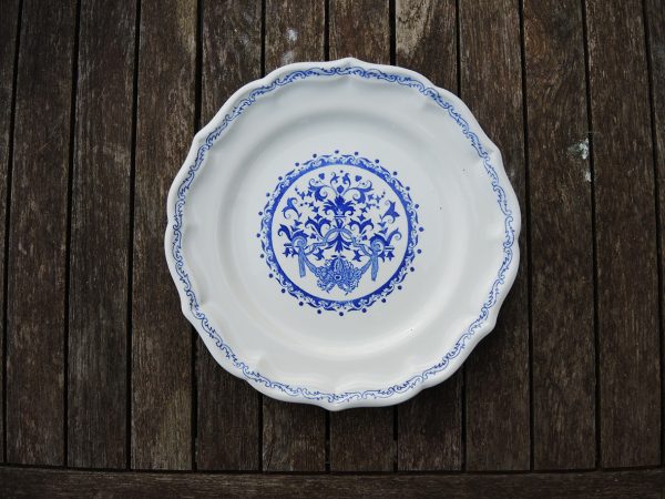 12 Anciennes Assiettes à Dessert en Faïence de Gien - Décor Rouen