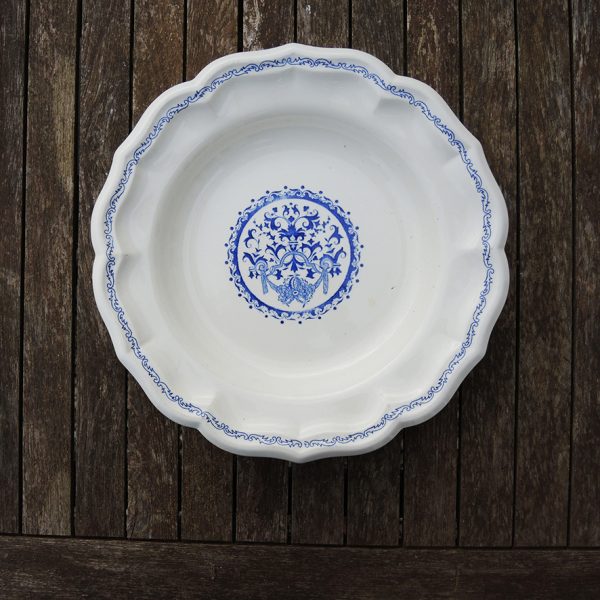 Ancienne Grande Assiette Creuse en Faïence de Gien - Décor Rouen