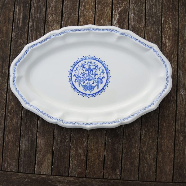 Ancien Grand Plat Oval en Faïence de Gien - Rouen