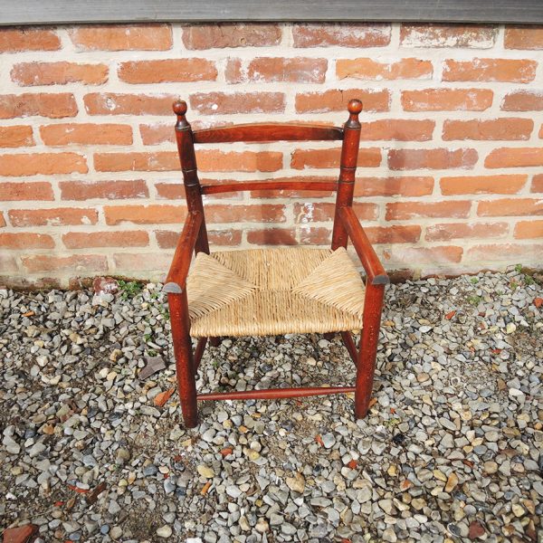 Ancien Fauteuil Paillé Pour Enfant