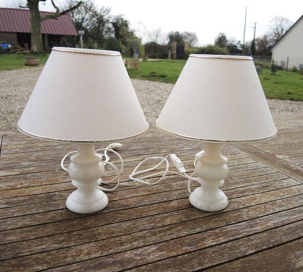 Anciennes Lampes de Chêvet en Albâtre
