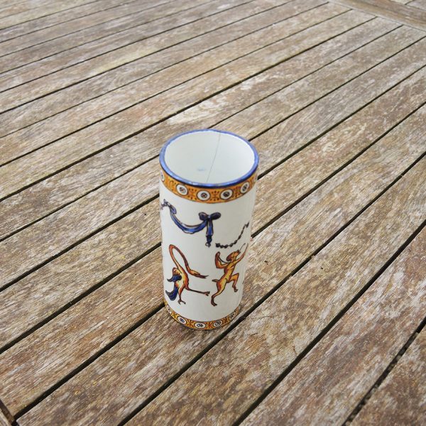 Ancien Vase Rouleau en Faïence de Gien